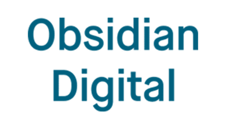 Obidian Digital logo i blå